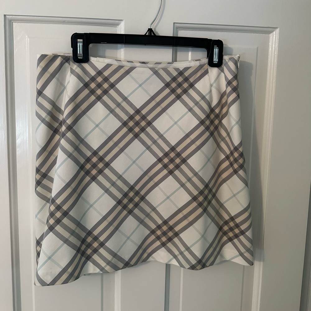 Burberry white plaid mini skirt